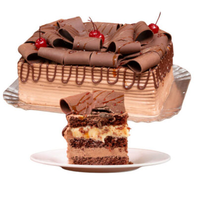 Baba de Moça com Mousse de Chocolate